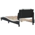 Estructura cama con LED cuero sintético negro blanco 80x200