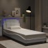 Estructura cama con luces LED cuero sintético blanco 100x200