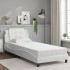 Estructura cama con luces LED cuero sintético blanco 100x200