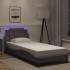 Estructura cama con luces LED cuero sintético gris 100x200