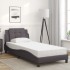 Estructura cama con luces LED cuero sintético gris 100x200