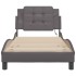 Estructura cama con luces LED cuero sintético gris 100x200