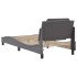 Estructura cama con luces LED cuero sintético gris 100x200