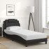 Cama con colchón cuero sintético negro 80x200