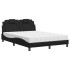 Cama con colchón cuero sintético negro 120x200