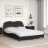 Cama con colchón cuero sintético negro 120x200