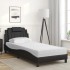 Cama con colchón cuero sintético negro 90x190