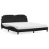 Cama con colchón cuero sintético negro 180x200
