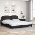Cama con colchón cuero sintético negro 180x200