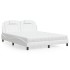 Cama con colchón cuero sintético blanco 160x200
