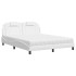 Cama con colchón cuero sintético blanco 160x200