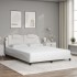 Cama con colchón cuero sintético blanco 160x200