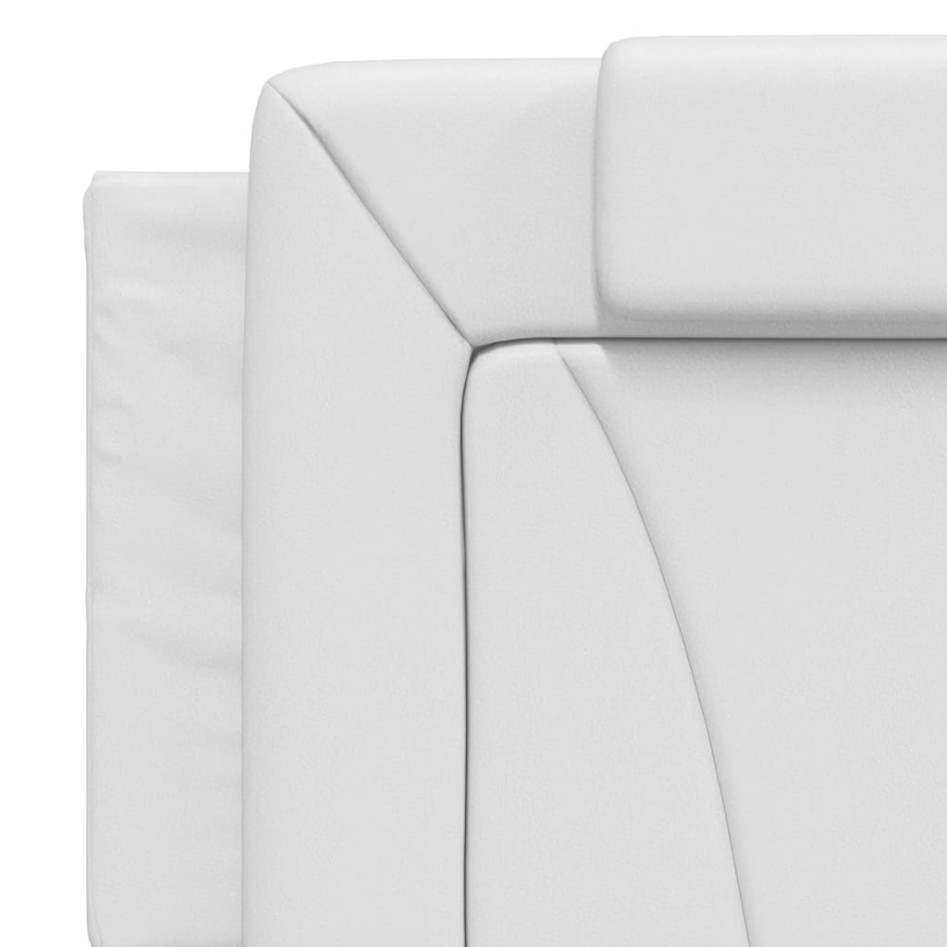 Cama con colchón cuero sintético blanco 160x200