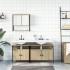 Set de muebles de baño 3 pzas madera contrachapada roble