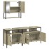 Set de muebles de baño 3 pzas madera contrachapada roble