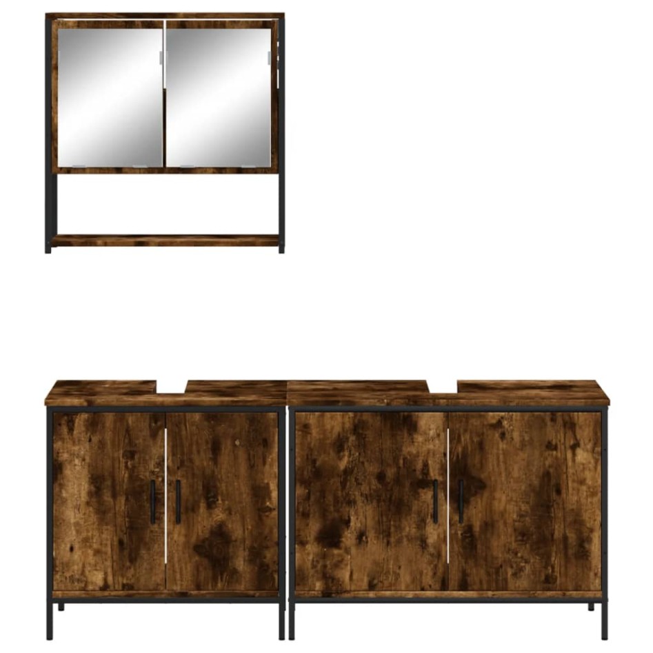 Set de muebles baño 3 pzas madera contrachapada roble