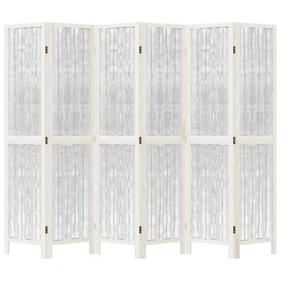 Biombo separador de 6 paneles madera maciza Paulownia