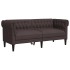 Sofá Chesterfield de 2 plazas tela marrón