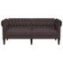 Sofá Chesterfield de 2 plazas tela marrón