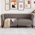 Sofá Chesterfield de 2 plazas tela gris