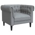 Sillón Chesterfield de tela gris