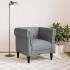 Sillón Chesterfield de tela gris