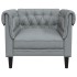 Sillón Chesterfield de tela gris