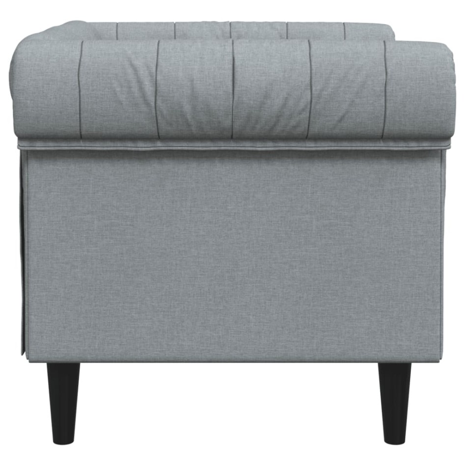 Sillón Chesterfield de tela gris