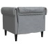 Sillón Chesterfield de tela gris