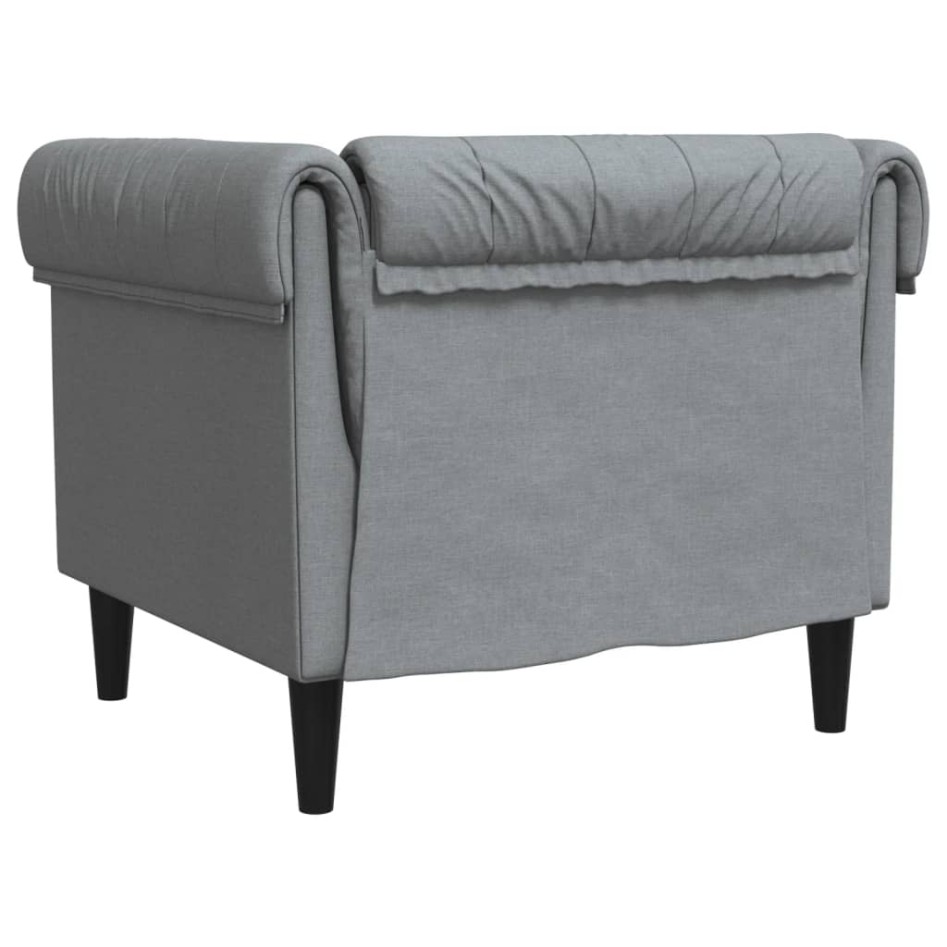 Sillón Chesterfield de tela gris