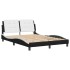 Estructura cama con LED cuero sintético negro blanco 120x200