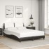 Estructura cama con LED cuero sintético negro blanco 120x200