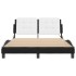 Estructura cama con LED cuero sintético negro blanco 120x200