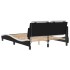 Estructura cama con LED cuero sintético negro blanco 120x200