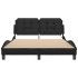 Estructura cama con luces LED cuero sintético negro 140x190