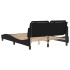 Estructura cama con luces LED cuero sintético negro 140x190