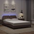 Estructura cama con luces LED cuero sintético gris 120x200