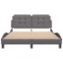 Estructura cama con luces LED cuero sintético gris 120x200