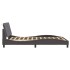 Estructura cama con luces LED cuero sintético gris 120x200