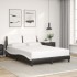 Estructura cama con LED cuero sintético negro blanco 140x200