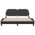 Estructura de cama con luces LED cuero PE negro 160x200