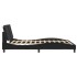 Estructura de cama con luces LED cuero PE negro 160x200