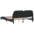 Estructura de cama con luces LED cuero PE negro 160x200