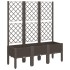 Jardinera con enrejado PP marrón 120x40x142