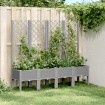 Jardinera con enrejado PP gris claro 160x40x142 cm