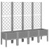 Jardinera con enrejado PP gris claro 160x40x142