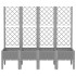 Jardinera con enrejado PP gris claro 160x40x142