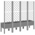 Jardinera con enrejado PP gris claro 160x40x142