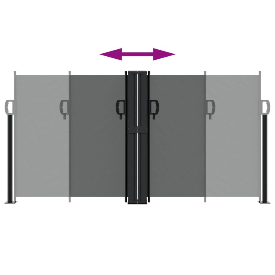 Toldo lateral retráctil gris antracita 120x600