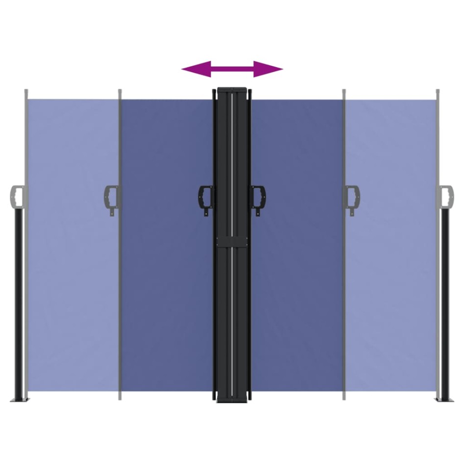 Toldo lateral retráctil azul 180x600